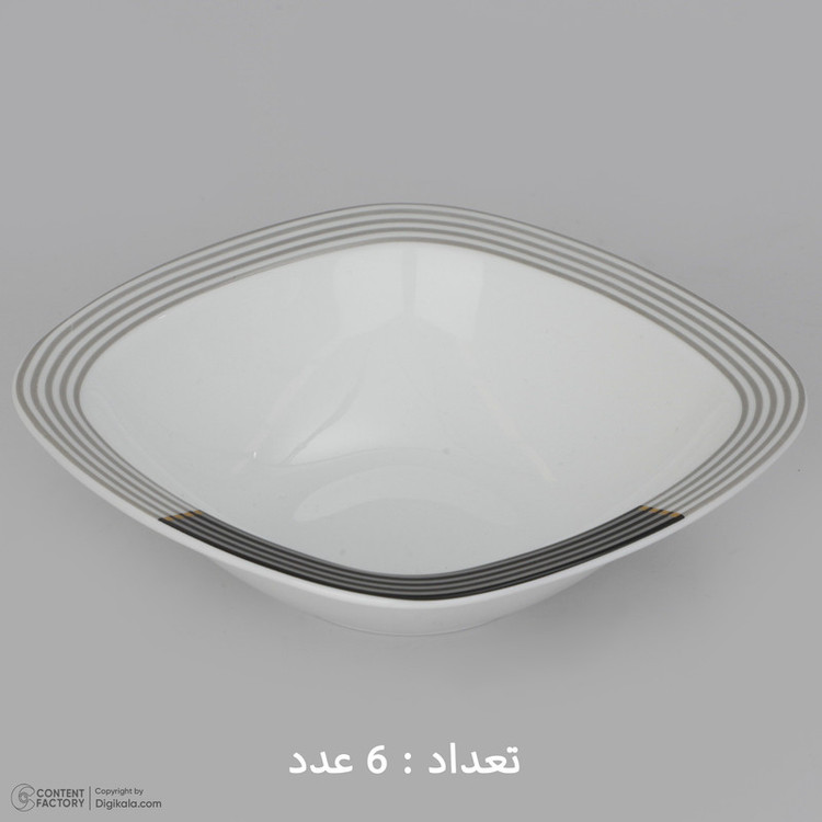 سرویس غذاخوری 27 پارچه 6 نفر چینی زرین ایران مدل وگاس اوریت سری کواترو درجه عالی