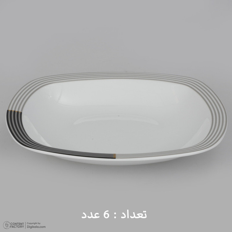 سرویس غذاخوری 27 پارچه 6 نفر چینی زرین ایران مدل وگاس اوریت سری کواترو درجه عالی