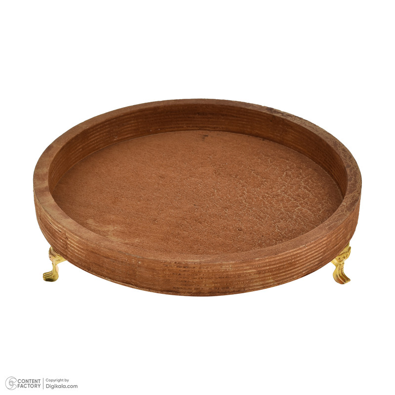 مجموعه 5 عددی ظروف سرو چوبی پایهدار طرح گرد، مناسب آجیلخوری، میوهخوری و اردوخوری، ارتفاع 5.5 سانتیمتر، غیرقابل شستوشو، ساخت ایران