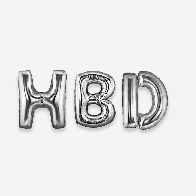 بادکنک فویلی طرح تولد مبارک مدل HBD مجموعه 3 عددی