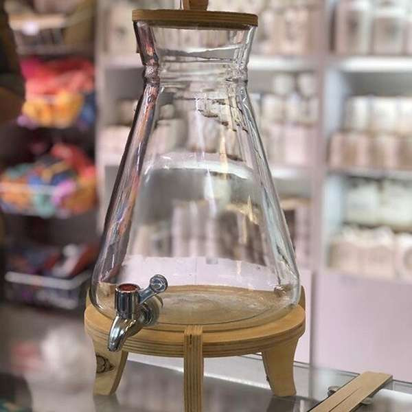 کلمن مدل کوزه ای رنگی پایه چوب گنجایش 4 لیتر