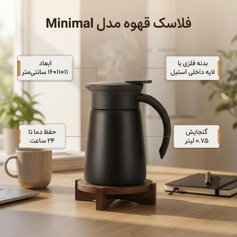 فلاسک مدل Minimal coffe pot گنجایش 0.75 لیتری