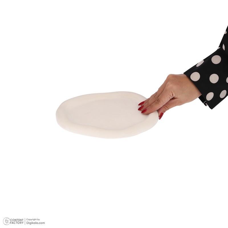 سینی سرو بتن طرح دفرمه ابعاد 22x17 سانتیمتر ساخت ایران، وزن 535 گرم، مناسب شستوشو با دست