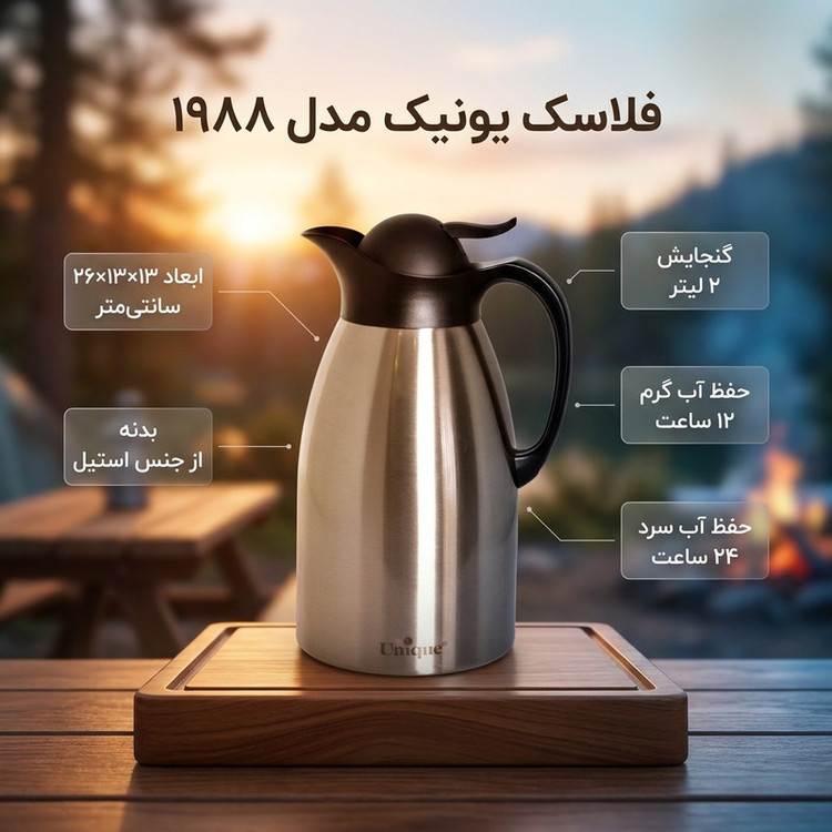 فلاسک یونیک کد 1988 گنجایش 2 لیتر