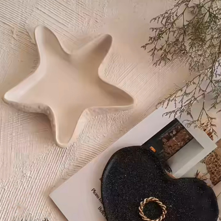 ظرف سرو شکلاتخوری سنگی مدل ستاره دریایی طراحی فانتزی و شستوشو با دست