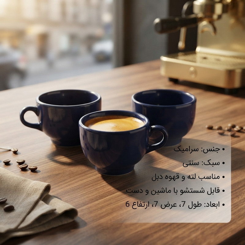 فنجان مدل سرامیکی لته مجموعه 2 عددی