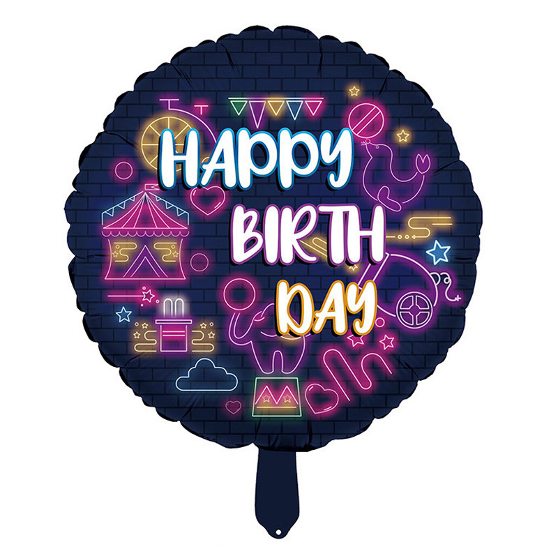 بادکنک فویلی لاکی بالونز مدل سیرک حیوانات طرح Happy Birthday کد 1291