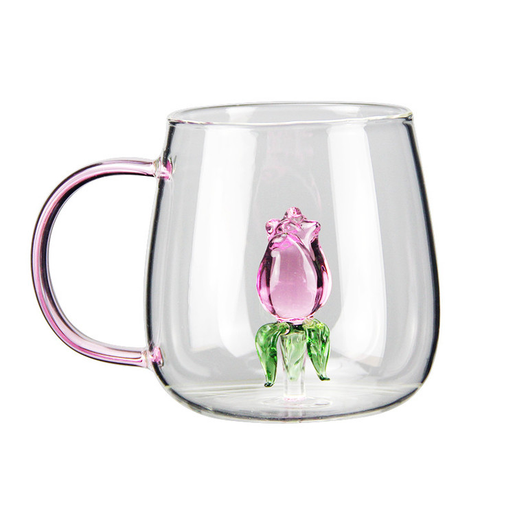 لیوان مدل داخل گلدار بروسیلیکات کد 1369n 2666 بسته چهار عددی