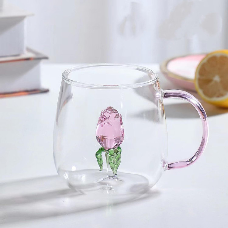 لیوان مدل داخل گلدار بروسیلیکات کد 1369n 2666 بسته چهار عددی