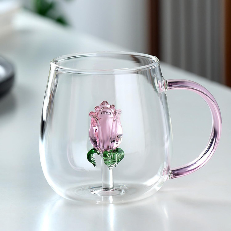 لیوان مدل داخل گلدار بروسیلیکات کد 1369n 2666 بسته چهار عددی