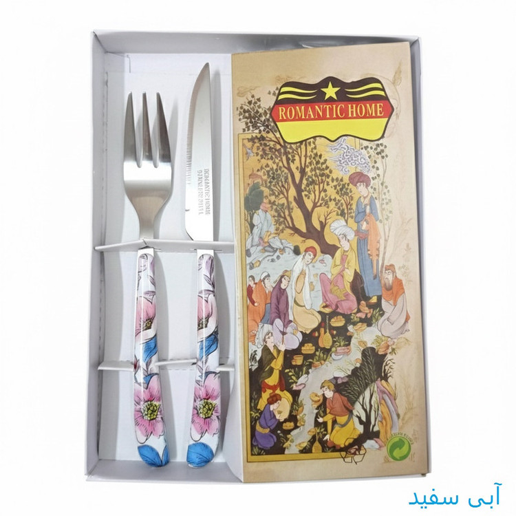 ست کارد و چنگال 12 پارچه 6 نفره رمانتیک هوم مدل گل