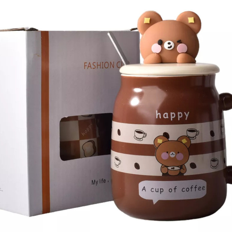 ماگ مدل فانتزی طرح خرسی Happy