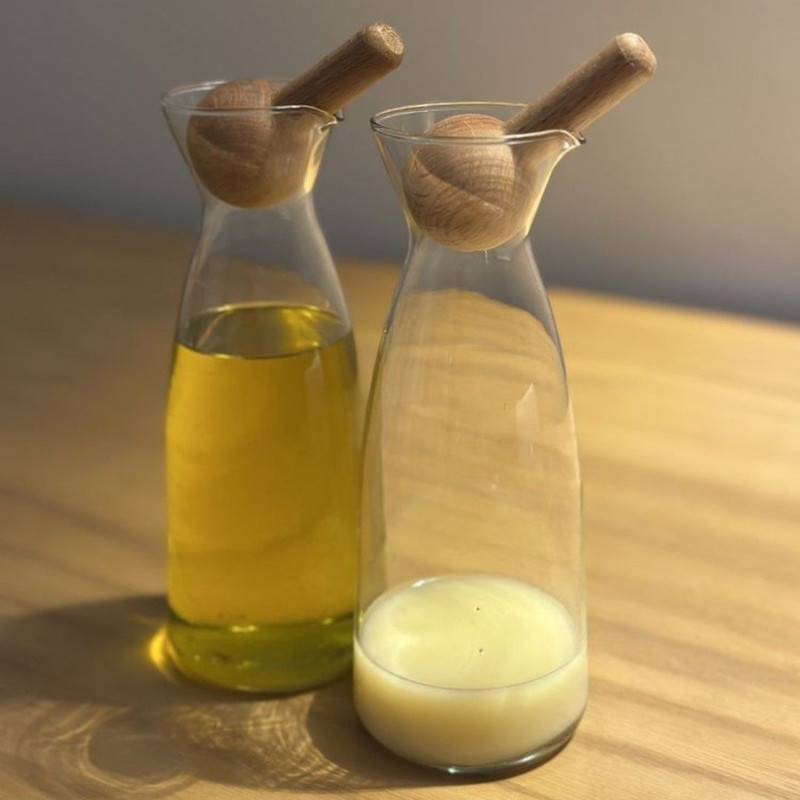 آبلیموخوری میس گلس مدل پایه چوبی کد HS1 مجموعه 2 عددی