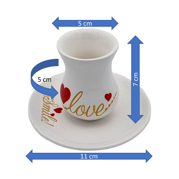 فنجان و نعلبکی مدل کمر باریک کد 14283xLove