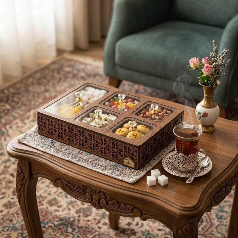 ظرف پذیرایی ایلقار مدل پنج خانه یاس