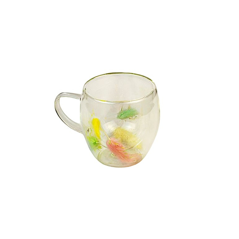 لیوان مدل دوجداره طرح سنبل کد FD02