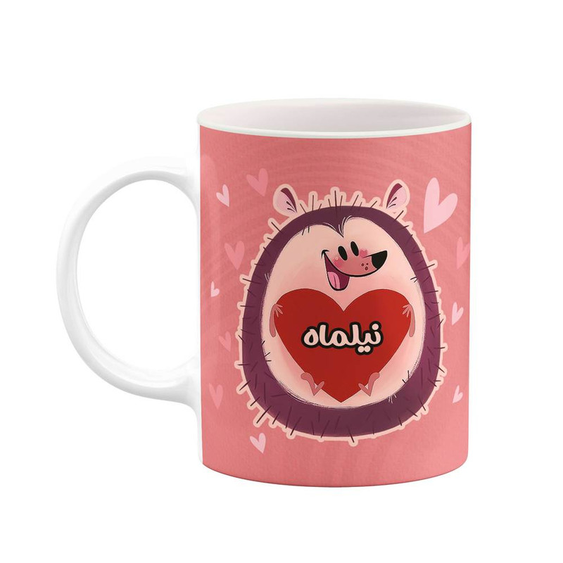 ماگ کاکتی طرح اسم نیلماه مدل قلب کد mgn17226