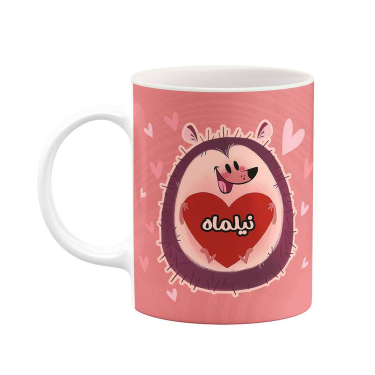 ماگ کاکتی طرح اسم نیلماه مدل قلب کد mgn17226