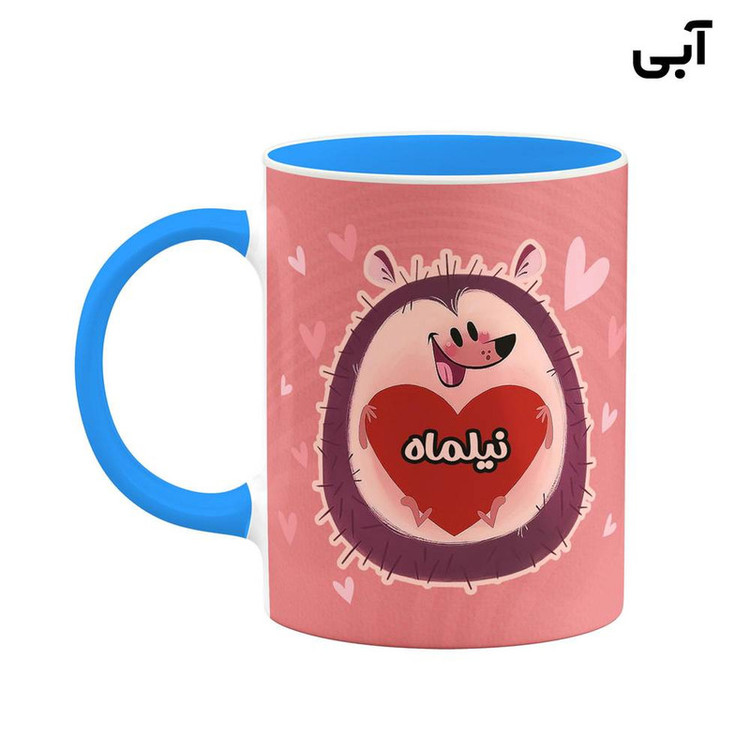 ماگ کاکتی طرح اسم نیلماه مدل قلب کد mgn17226