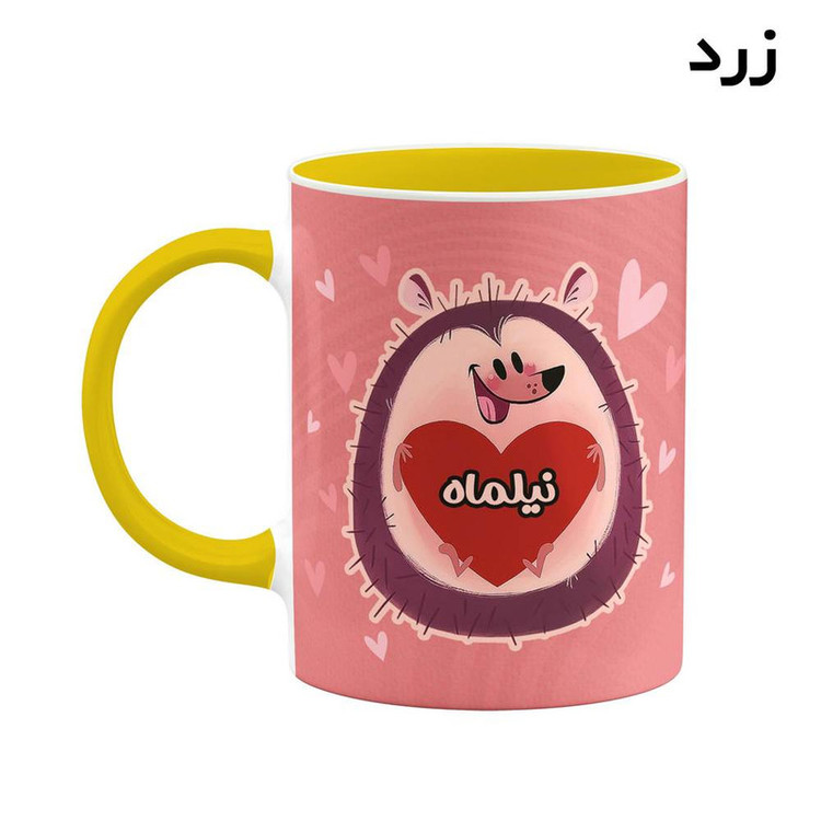ماگ کاکتی طرح اسم نیلماه مدل قلب کد mgn17226