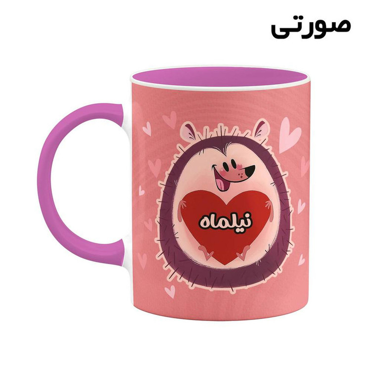 ماگ کاکتی طرح اسم نیلماه مدل قلب کد mgn17226