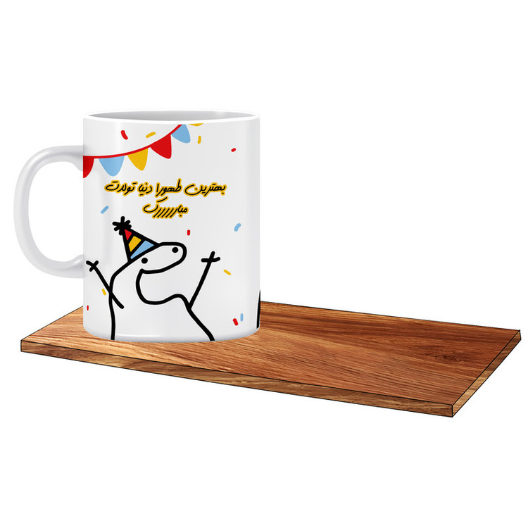 ماگ ال ایکس پی طرح کادوی تولد دخترانه اسم طهورا به همراه زیر لیوانی