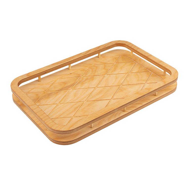 سینی بدون دسته مدل مستطیل طرح سبد سایز 36x24 سانتی متر