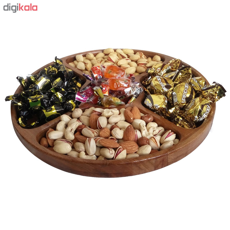 اردورخوری چوبی یک طبقه چوبیس مدل 2_201 با ابعاد 280×280×25 میلیمتر و رنگ طبیعی بیضرر برای سلامتی، مناسب سرو و پذیرایی با نظافت آسان