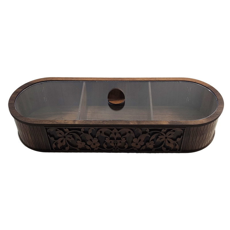 جعبه پذیرایی تکچین کالا مدل LZ-2 با بدنه MDF و در پلکسی