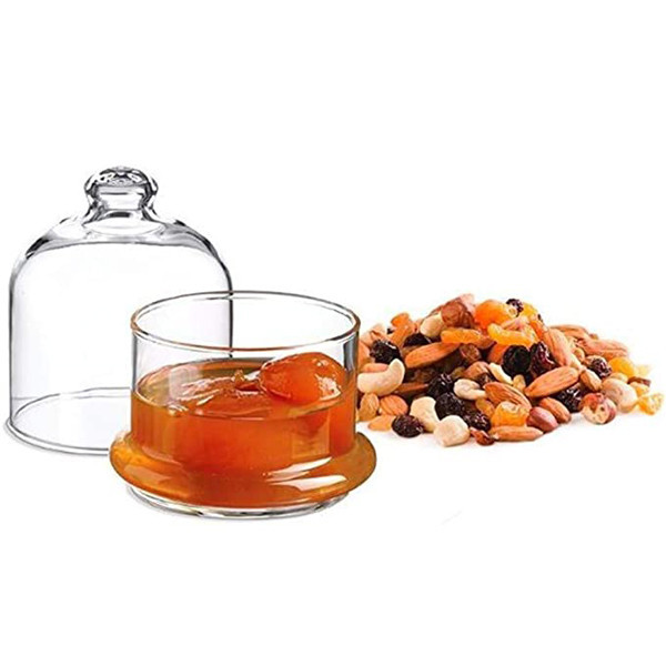 سرویس پذیرایی پاشاباغچه 3 عددی شکلاتخوری پایهدار بلور مدل Mini Patisserie همراه ظرف عسل و مربا بلور با در مدل Basic کد 96386, 96814, 96966