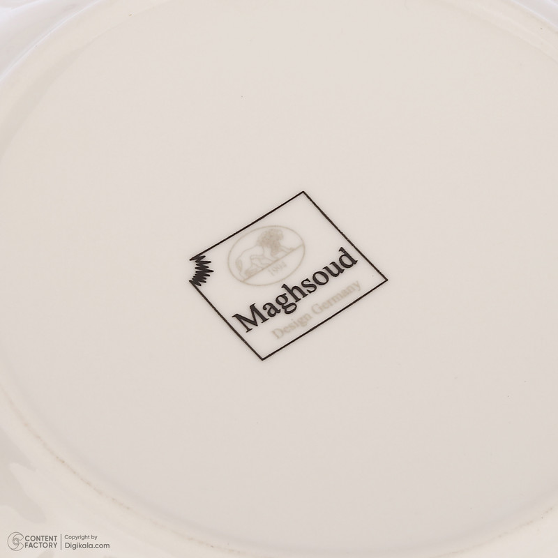 ظرف شکلاتخوری مقصود مدل تکپاپیون فانتزی چینی دایرهای 21×21×4 سانتیمتر وزن 490 گرم مناسب شکلاتخوری و آجیلخوری، شستشو با دست و ماشین ظرفشویی، دارای جعبه