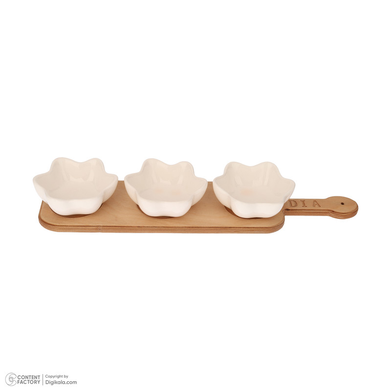 اردوخوری فانتزی مدل خورشید سرامیک و چوب با نگهدارنده 42.5x10.5x1.3 سانتیمتر، کاسه 10.5x10.5x4 سانتیمتر، مناسب شستشو با دست