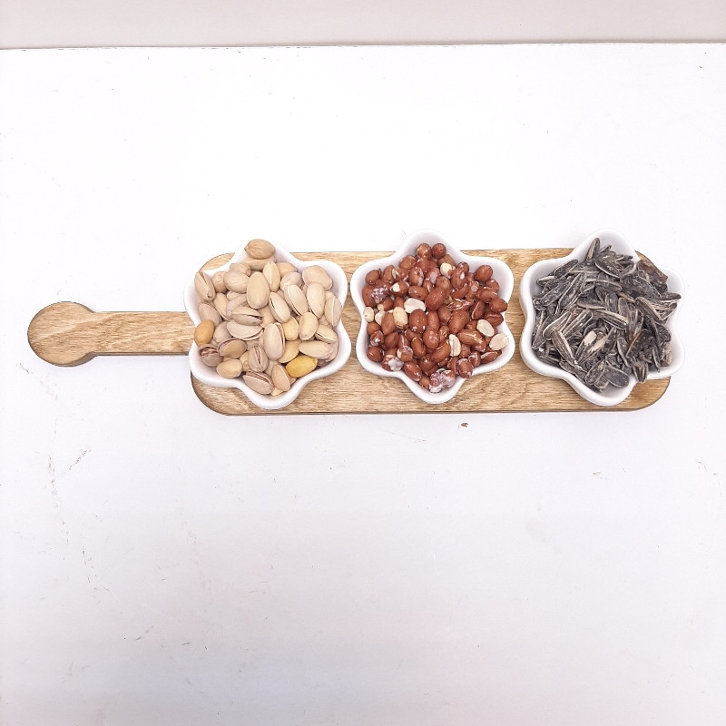 اردوخوری فانتزی مدل خورشید سرامیک و چوب با نگهدارنده 42.5x10.5x1.3 سانتیمتر، کاسه 10.5x10.5x4 سانتیمتر، مناسب شستشو با دست