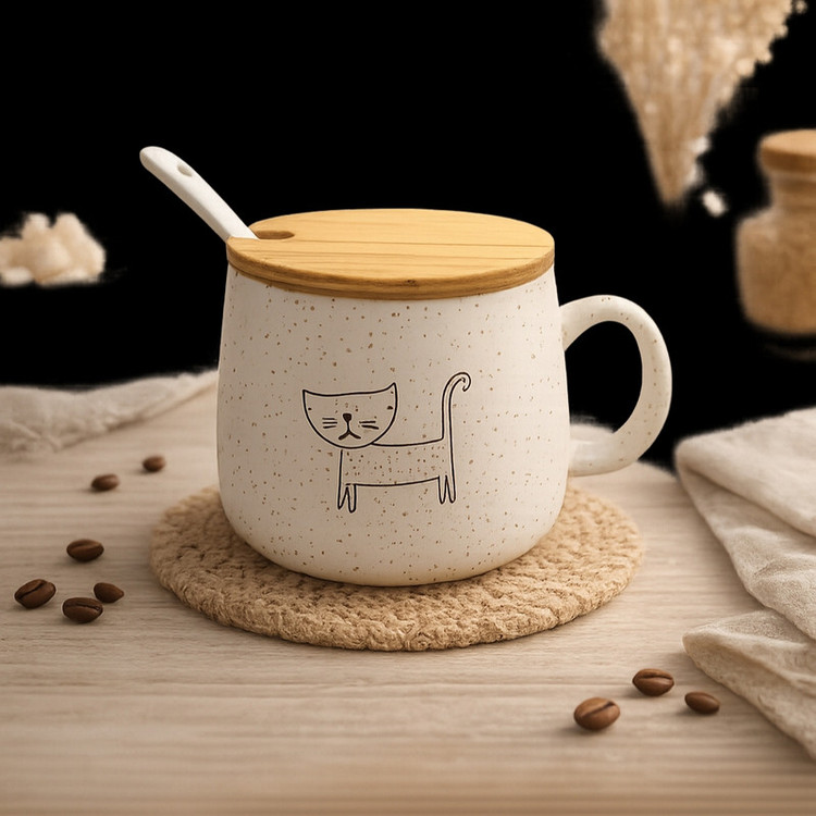 ماگ مدل سرامیکی طرح cat
