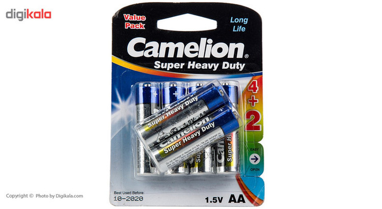 باتری قلمی کملیون مدل Super Heavy Duty بسته 6 عددی