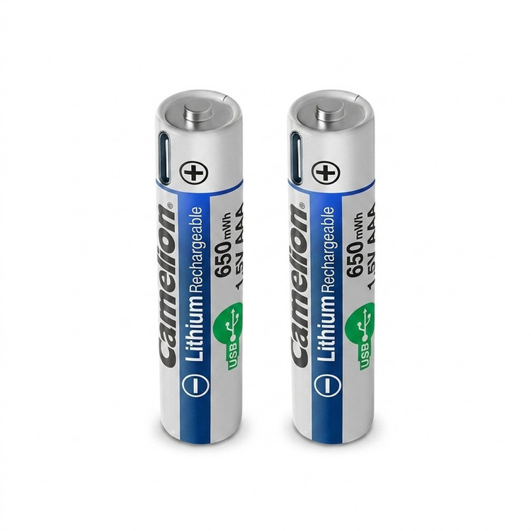 باتری نیم قلمی قابل شارژ کملیون مدل 1.5VLi-AAA650 بسته دو عددی