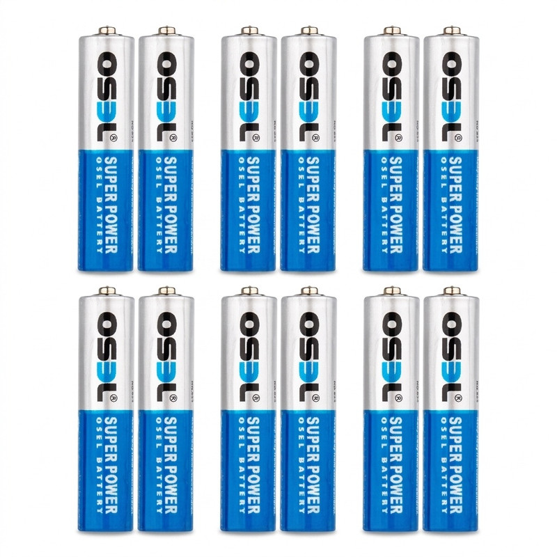 باتری نیم قلمی اوسل مدل Super Power R03P بسته 12 عددی
