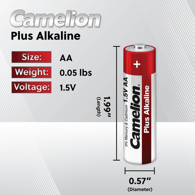 باتری نیم قلمی کملیون مدل Plus Alkaline بسته 4 عددی
