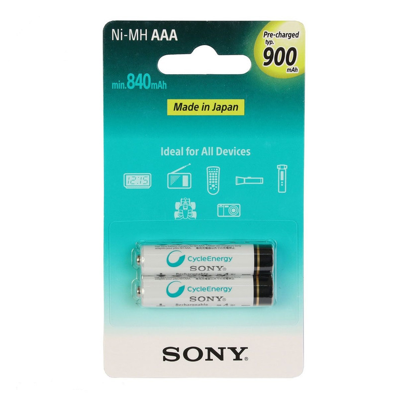باتری نیم قلمی قابل شارژ سونی مدل NH-AAA-B2GN بسته 2 عددی