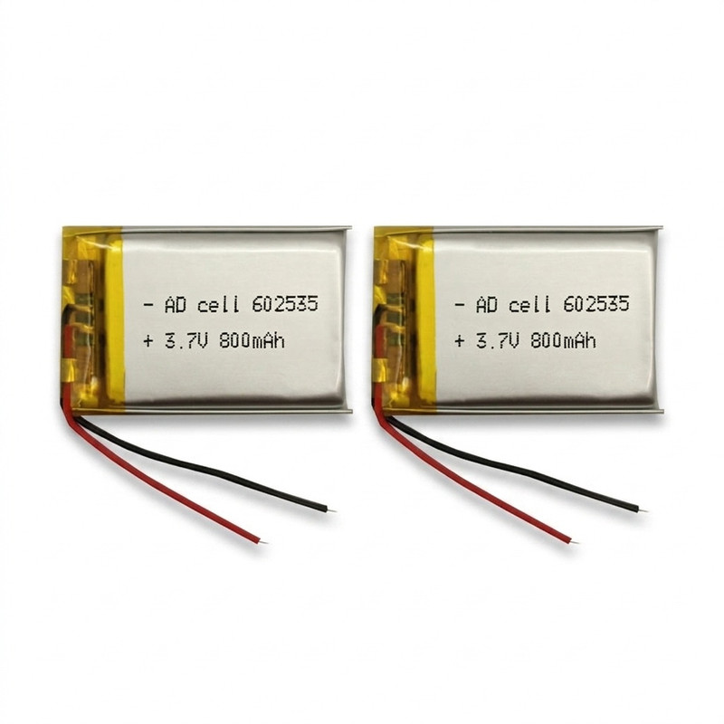 باتری لیتیومی کد 602535 ظرفیت 800 میلی آمپرساعت بسته 2 عددی