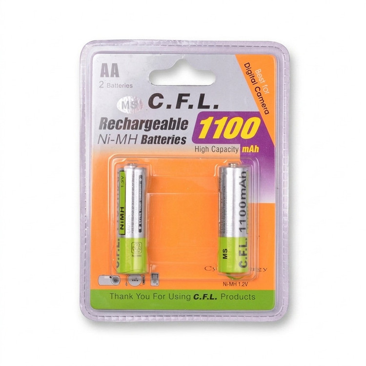 باتری قلمی قابل شارژ CFL مدل 1100mah AA بسته 2 عددی