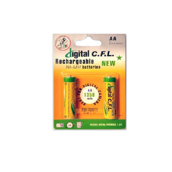 باتری قلمی قابل شارژ سی اف ال مدل NI-MH-1350 بسته 2 عددی