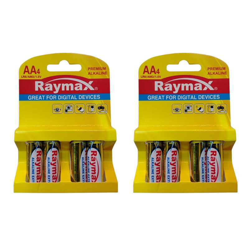 باتری قلمی رایمکس مدل PREMIUM-ALKALAINE بسته ۸ عددی