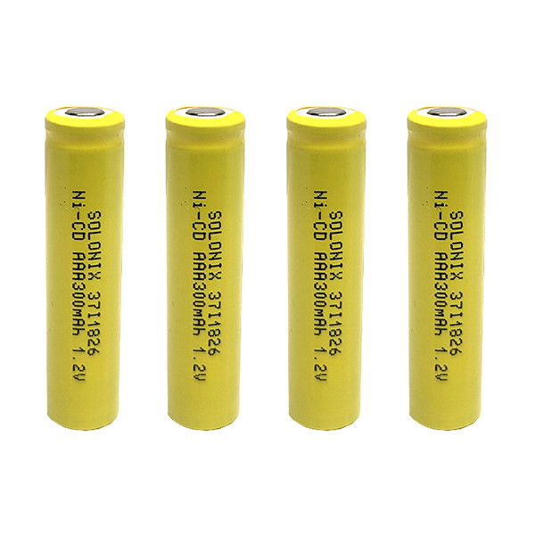 باتری نیم قلمی قابل شارژ سولونیکس مدل  صنعتی 300mAh سرتخت مجموعه 4 عددی