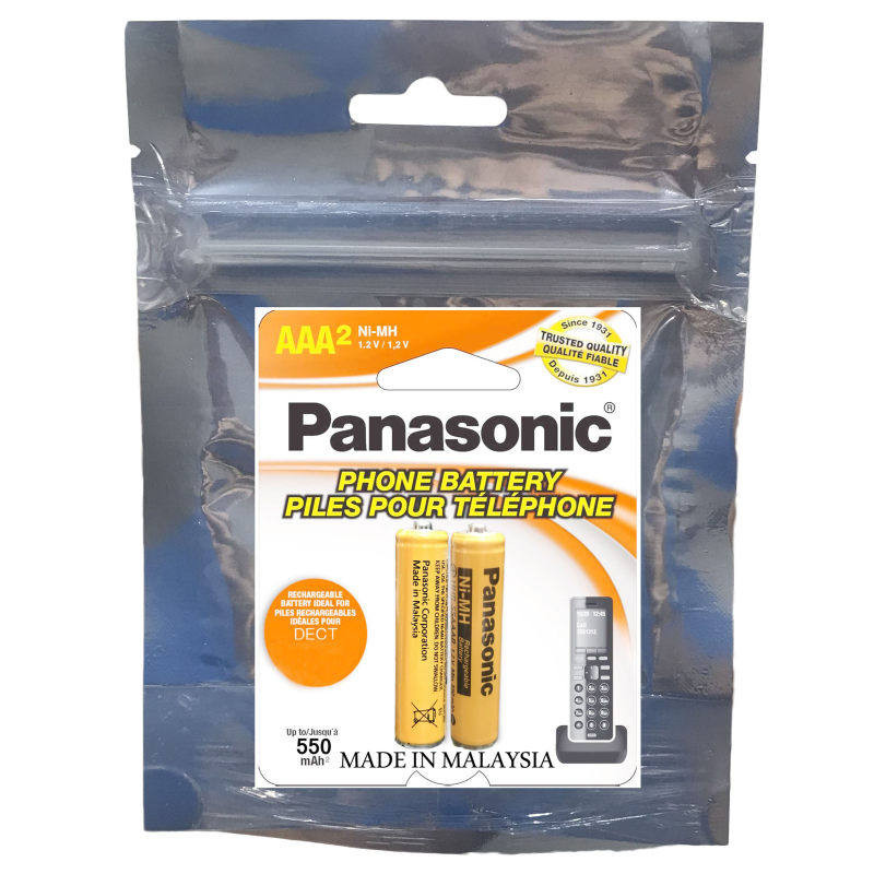 باتری نیم قلمی قابل شارژ پاناسونیک مدل (Ni-MH/HHR-55AAABHRMR03(Malaysia بسته دو عددی