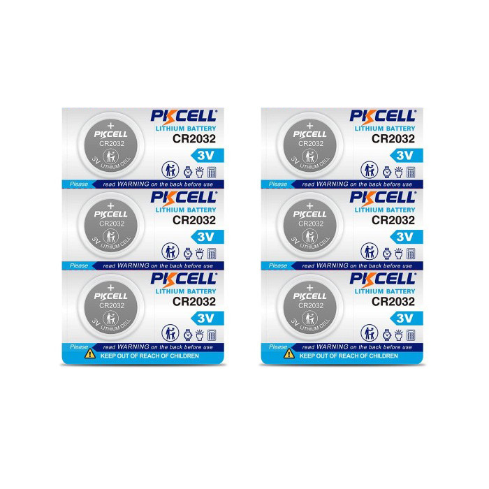 باتری سکه ای پیکی سل مدل CR2032 3V Lithium Manganese مجموعه 6 عددی