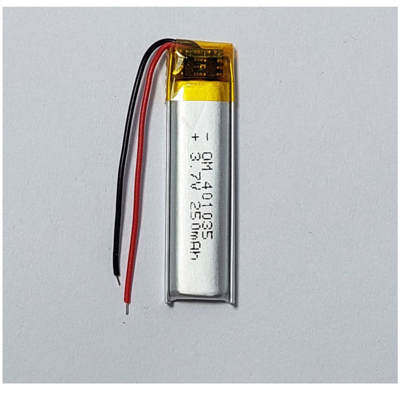 باتری لیتیومی قابل شارژ مدل OM-401035 ظرفیت 250 میلیآمپرساعت