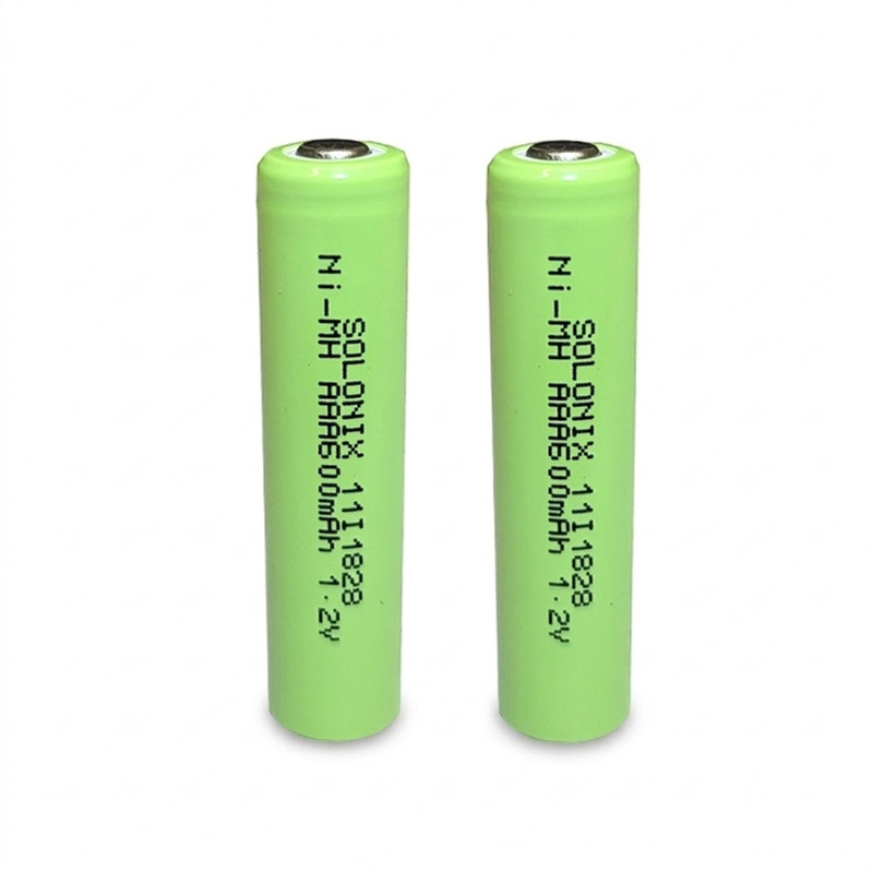 باتری نیم قلمی قابل شارژ سولونیکس مدل Ni-MH 600mAh FLAT مجموعه 2 عددی