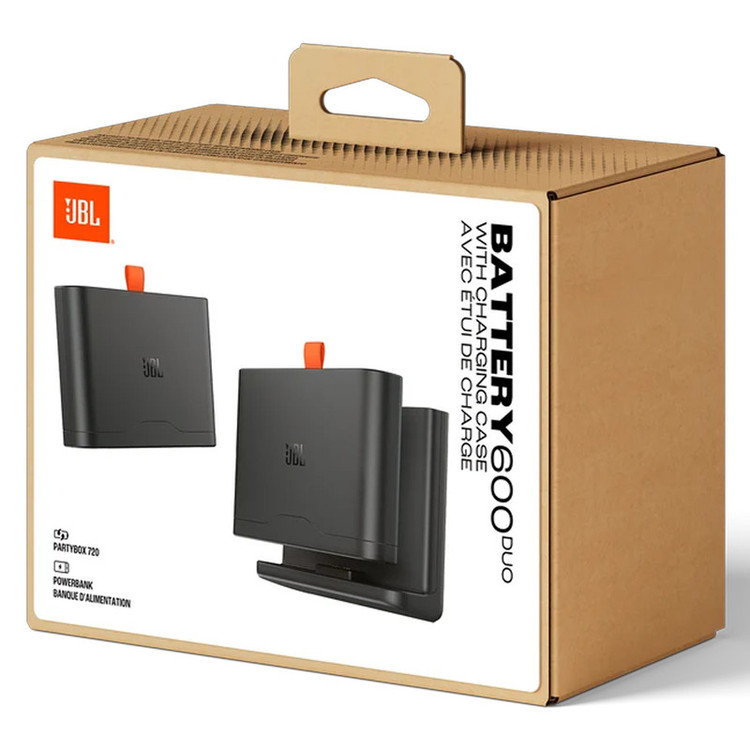 باتری لیتیومی قابل شارژ جی بی ال مدل JBLBATT600X2CHCASE ظرفیت 4584 میلیآمپرساعت بسته دو عددی به همراه شارژر
