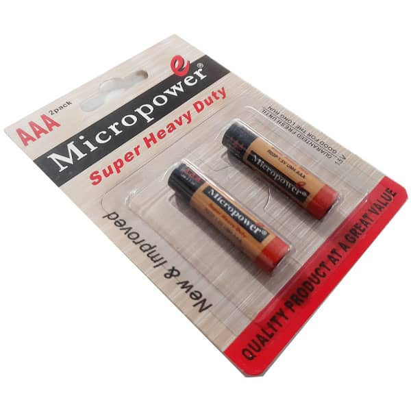 باتری نیم قلمی میکرو پاور مدل super heavy duty مجموعه 4 عددی